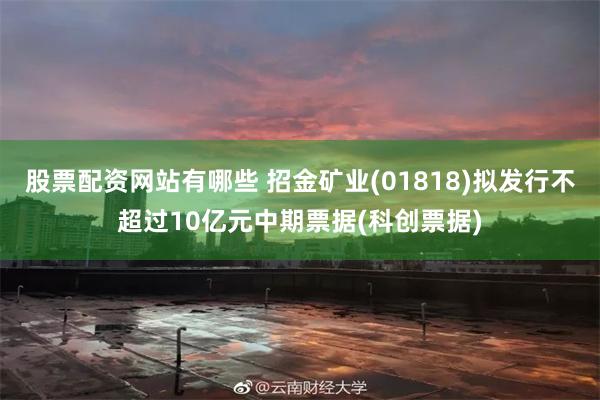 股票配资网站有哪些 招金矿业(01818)拟发行不超过10亿元中期票据(科创票据)